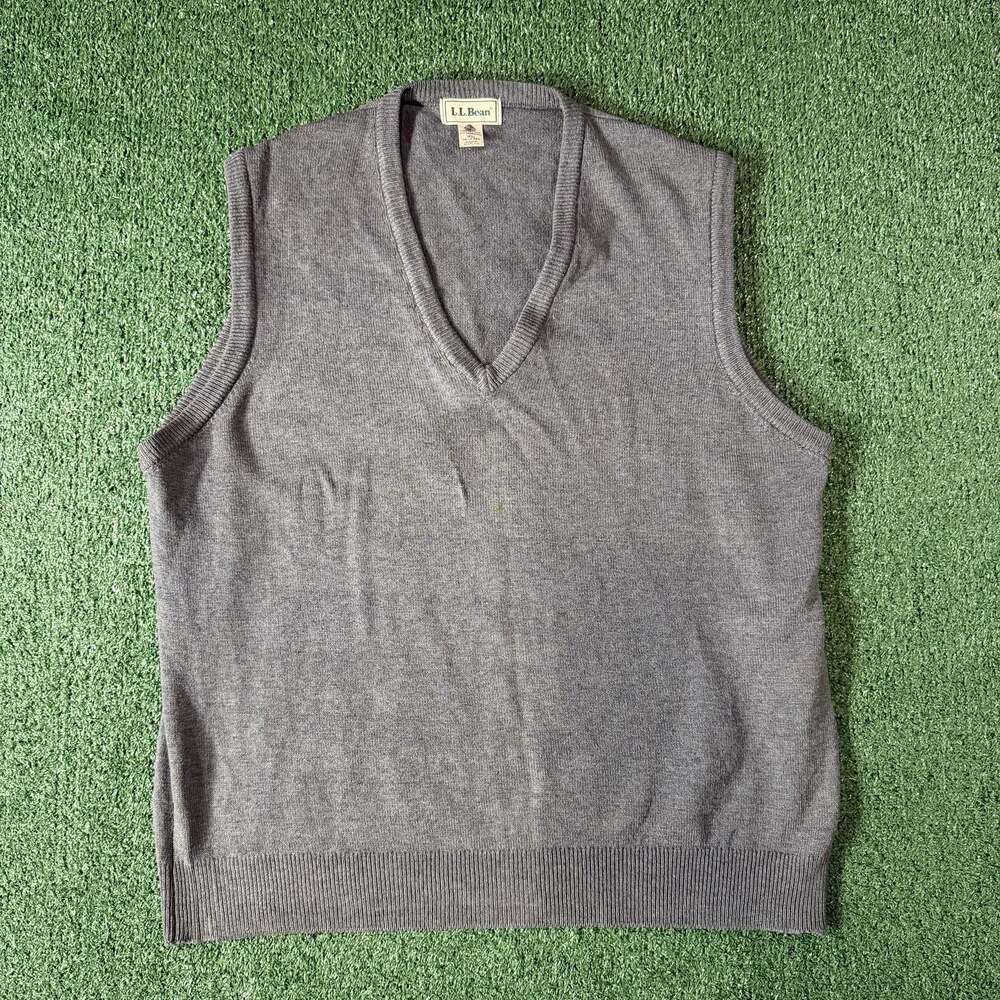 VTG L.L.Bean Men's 100% Lambswool V-Neck Sweater Vest, Made in Scotland, Size XL